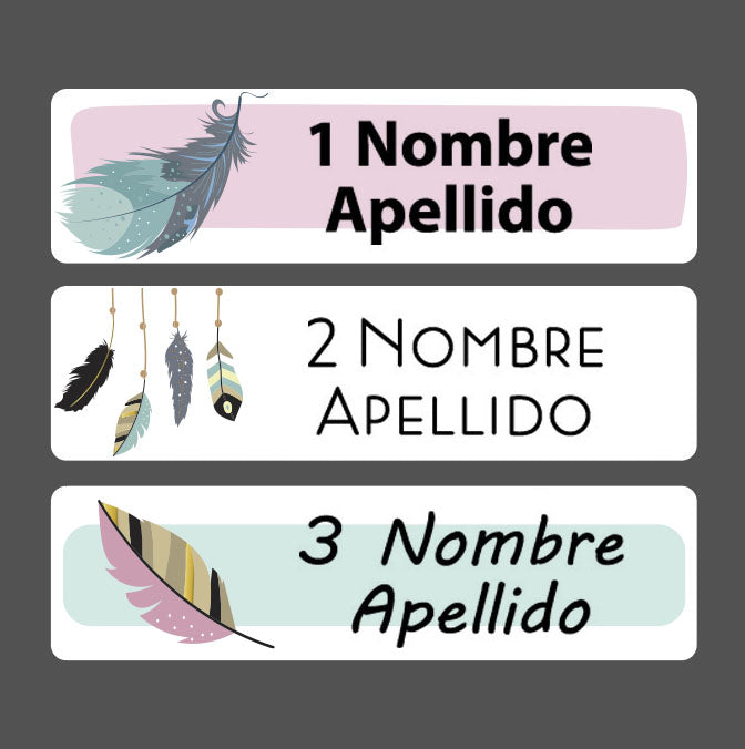 Stickers Etiquetas rectangulares con Nombre Personalizable