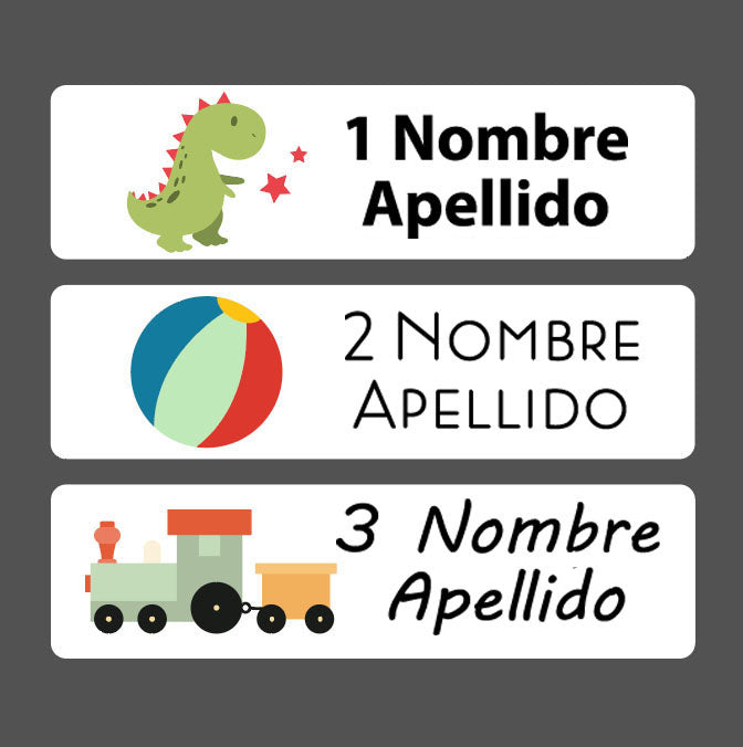 Stickers Etiquetas rectangulares con Nombre Personalizable