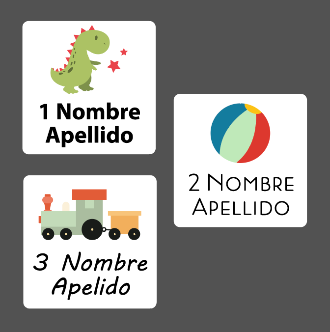 Stickers Etiquetas cuadradas con Nombre Personalizable