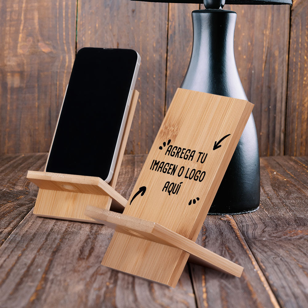 Soporte de Celular Bamboo Personalizable - greengraphic.cl