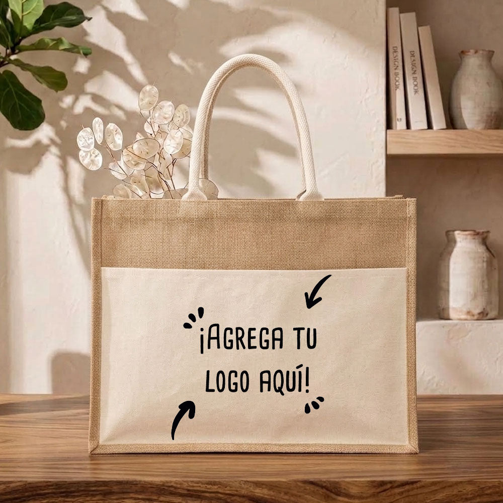 Bolso Extra Grande Yute con Algodon Personalizado