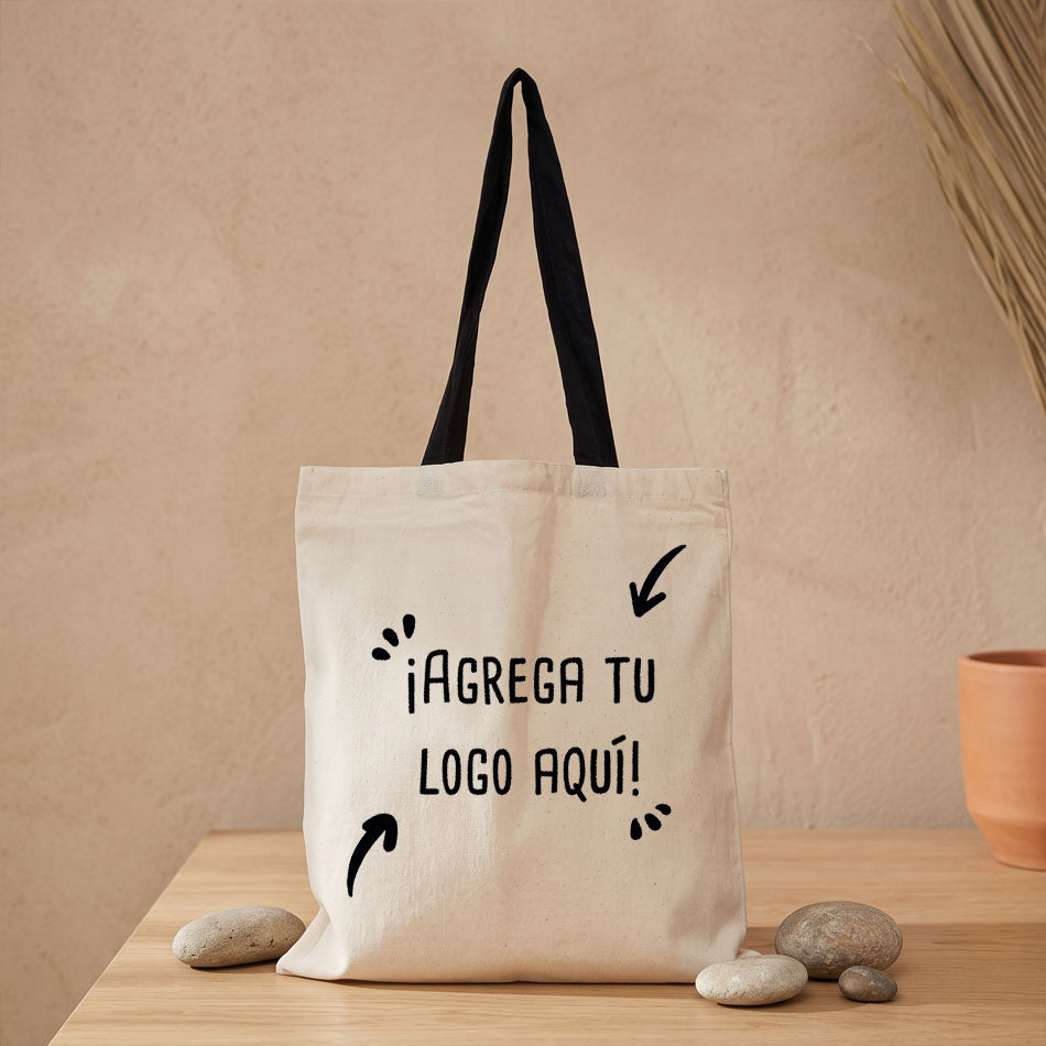 Bolso grande Crema Aza Negra Personalizable