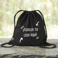 Bolso Tipo Mochila Negra Estampado Personalizable