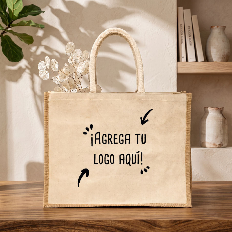 Bolso Extra Grande Yute con Algodon Personalizado