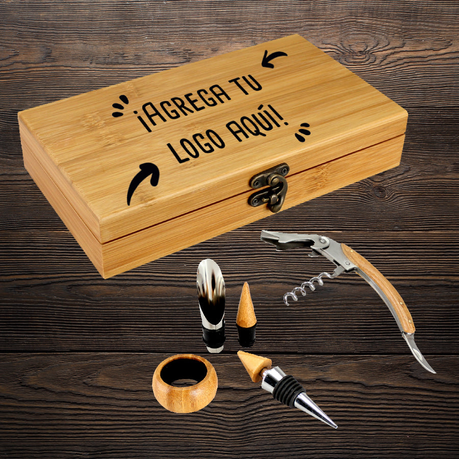 Set de Vino de Bamboo - greengraphic.cl