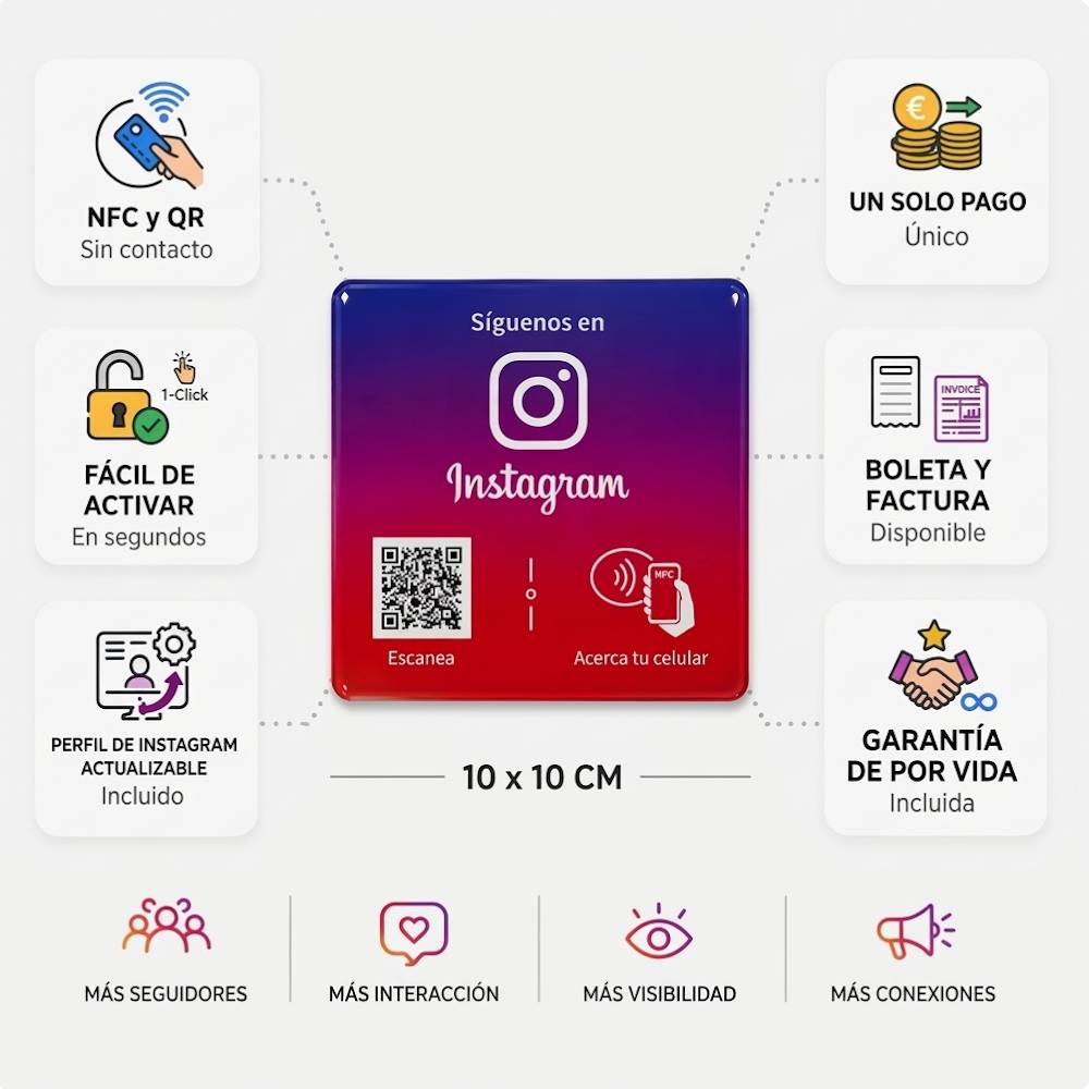 Placa NFC para perfil de Instagram (Diseño de la foto)