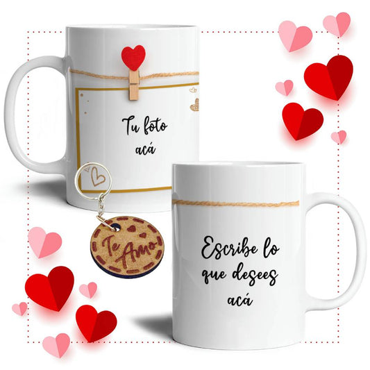 Tazón personalizado + llavero día del Amor