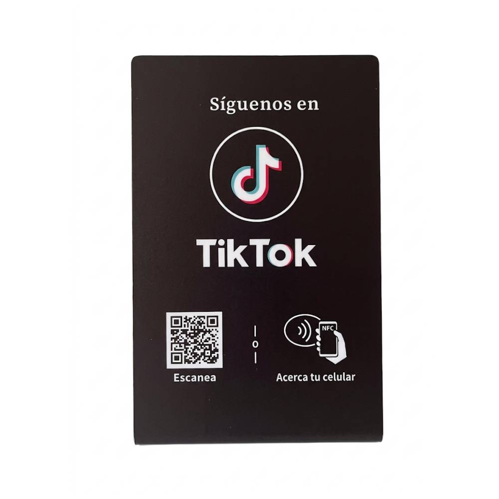 Stand NFC y QR para TikTok (Diseño de la foto)