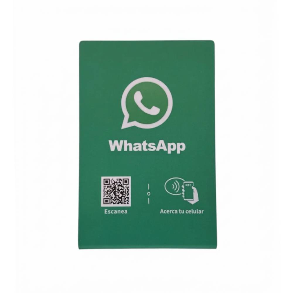 Stand NFC y QR para chat de whatsapp (Diseño de la foto)