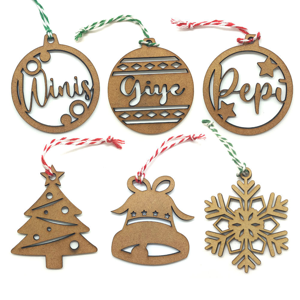 Adornos Navideños Personalizables MDF Troquelado - greengraphic.cl