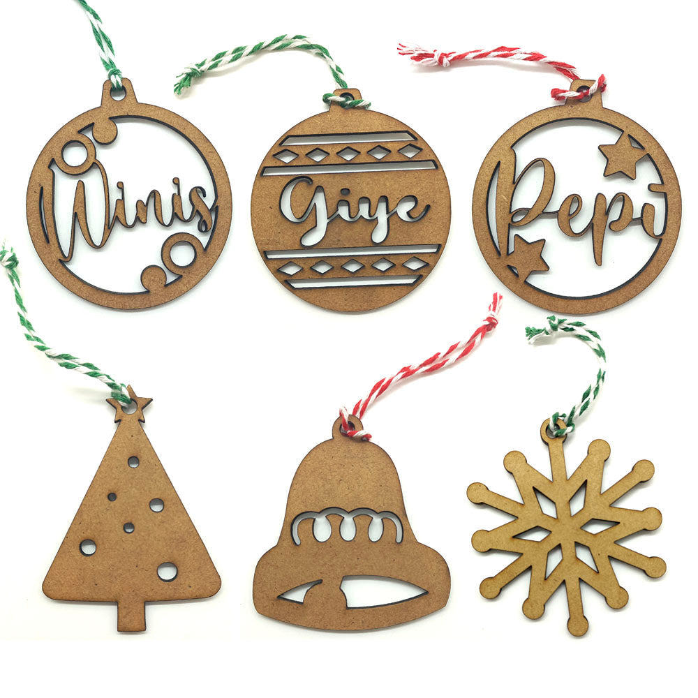 Adornos Navideños Personalizables MDF Troquelado - greengraphic.cl