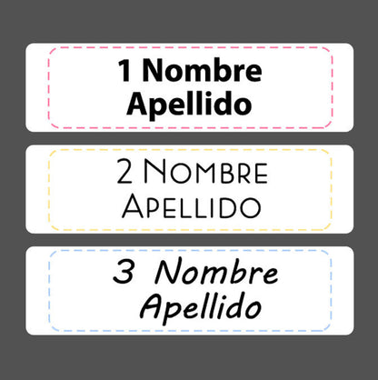 Stickers rectangulares con Nombre Personalizable