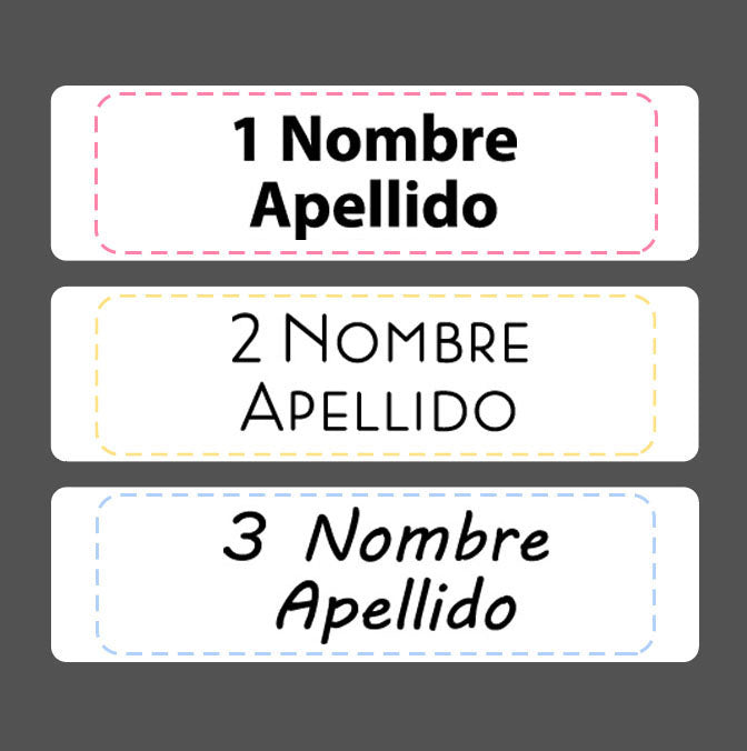 Stickers rectangulares con Nombre Personalizable - Greengraphic.cl