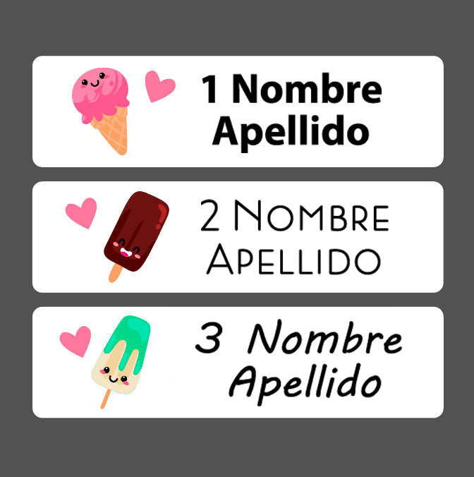 Stickers rectangulares con Nombre Personalizable - Greengraphic.cl