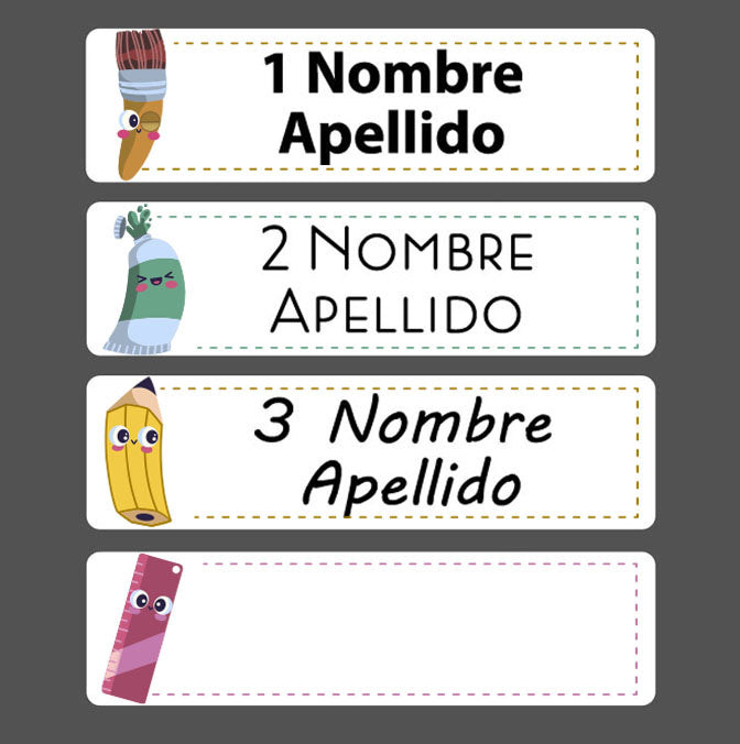 Stickers rectangulares con Nombre Personalizable - Greengraphic.cl