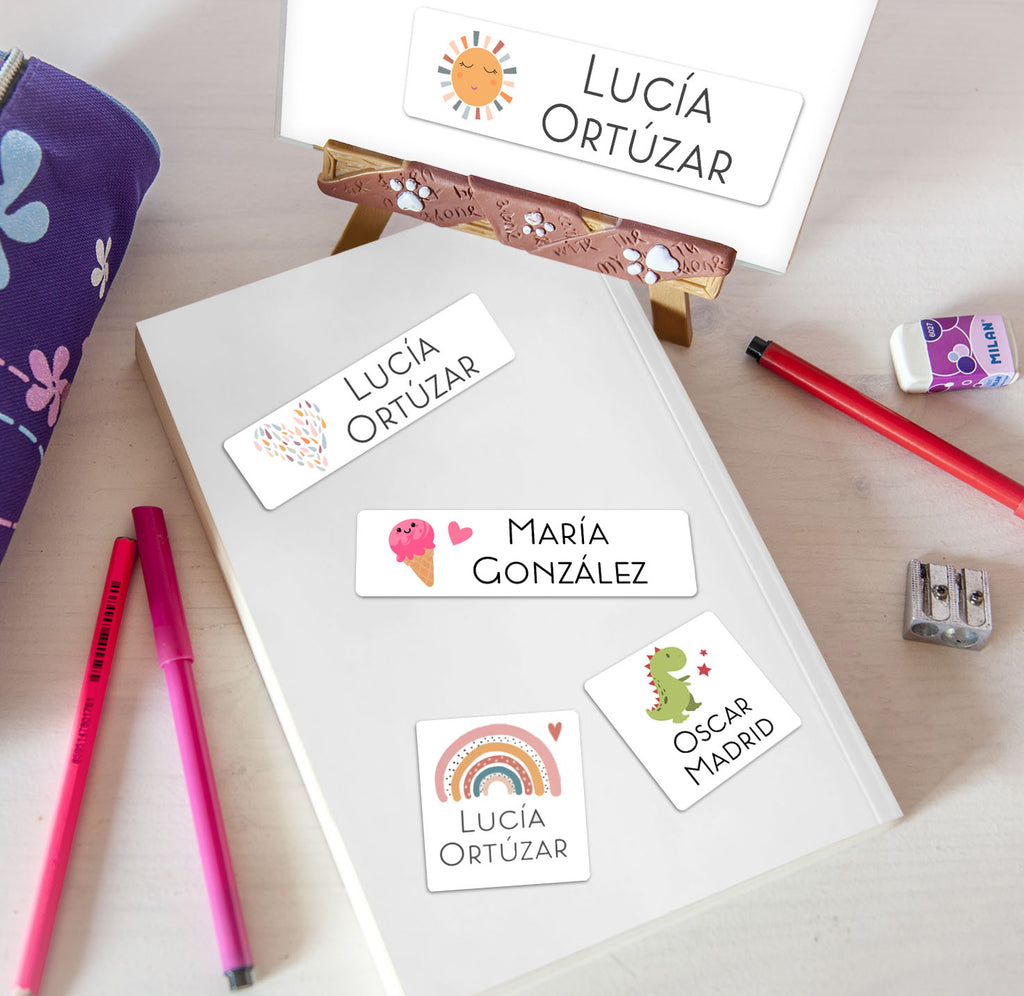 Stickers rectangulares con Nombre Personalizable - greengraphic.cl