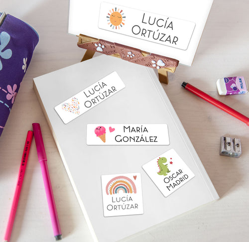 Stickers rectangulares con Nombre Personalizable - greengraphic.cl
