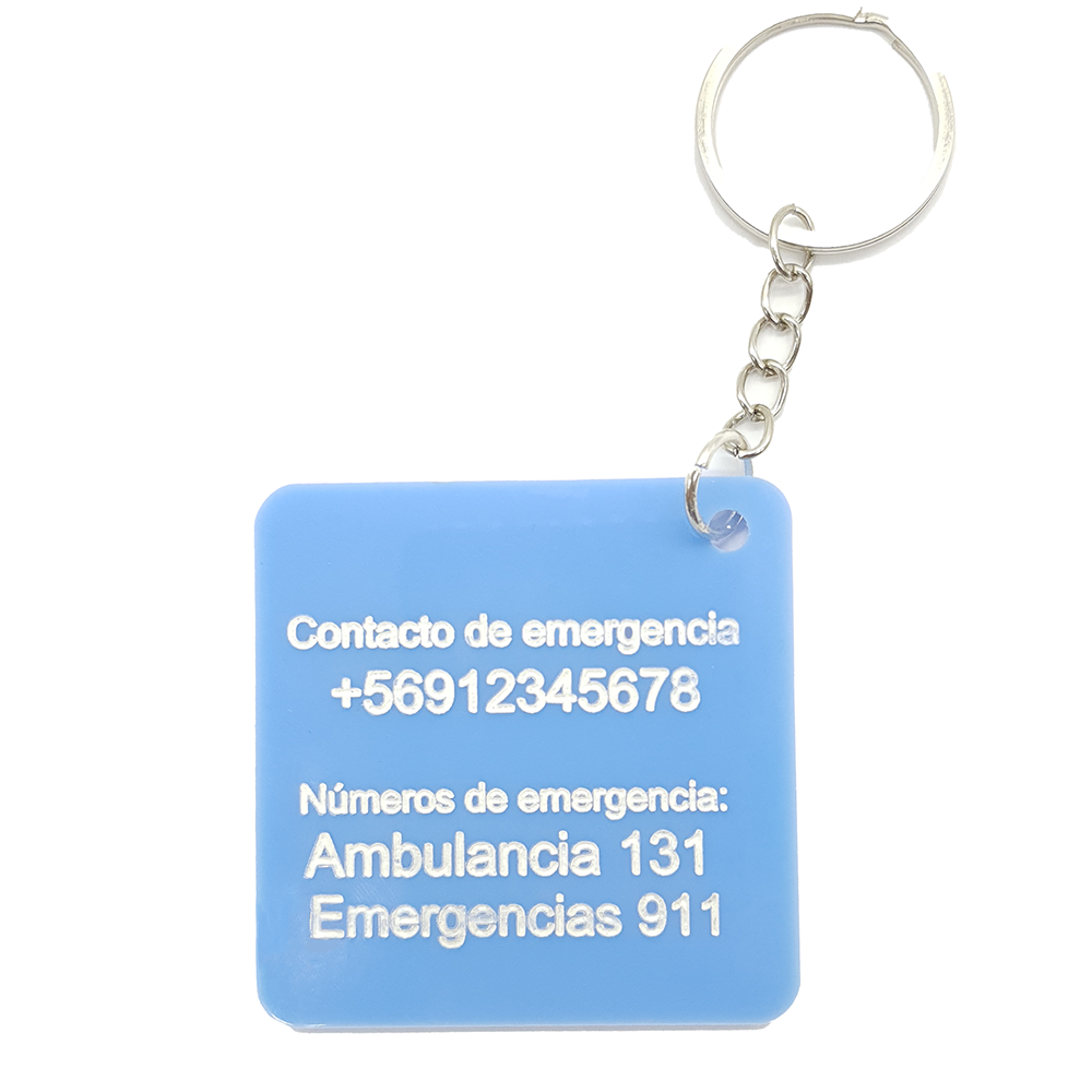 Llaveros Personalizados Emergencia - greengraphic.cl
